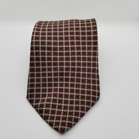 Perry Ellis Portfolio maroon box tie 4 in wide 59 in long - Picture 1 of 4